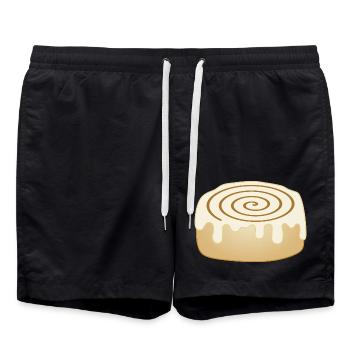 cinnamon roll - Swim Trunks - black - Front - AI Model Male 185 light (185cm)
