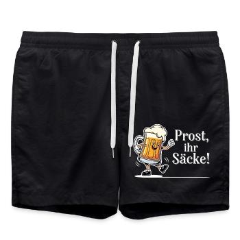 Prost, ihr Säcke ! - Badeshorts - Schwarz - Vorne - AI Model Male 185 light (185cm)