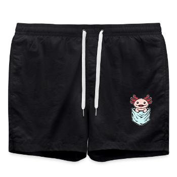 Manga Zeichentrick Comic Anime Japanisch - Badeshorts - Schwarz - Vorne - AI Model Male 185 light (185cm)