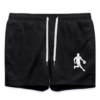 Silhouette de joueur de basket-ball en dribble - Short de bain - noir - Devant - AI Model Male 185 light (185cm)