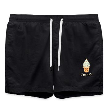 Softie Softeis Comic Icecream Lover - Badeshorts - Schwarz - Vorne - AI Model Male 185 light (185cm)