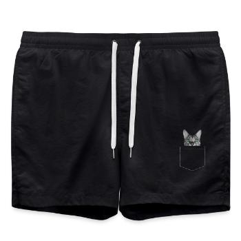 Katze Katzen - Badeshorts - Schwarz - Vorne - AI Model Male 185 light (185cm)