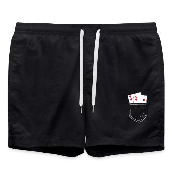 Poker - Badeshorts - Schwarz - Vorne - AI Model Male 185 light (185cm)