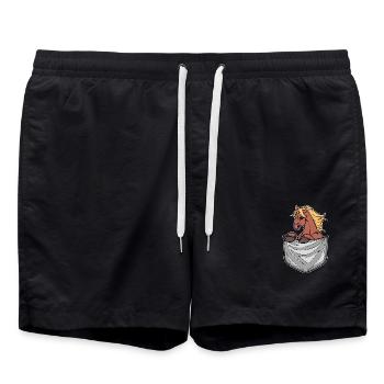 Chevaux islandais Cheval Amour Chevaux Fan de chevaux - Short de bain - noir - Devant - AI Model Male 185 light (185cm)