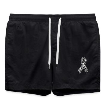 Zebra Print Ruban de sensibilisation - Short de bain - noir - Devant - AI Model Male 185 light (185cm)