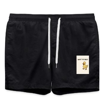 What the Duck – Verspielte Ente - Badeshorts - Schwarz - Vorne - AI Model Male 185 light (185cm)
