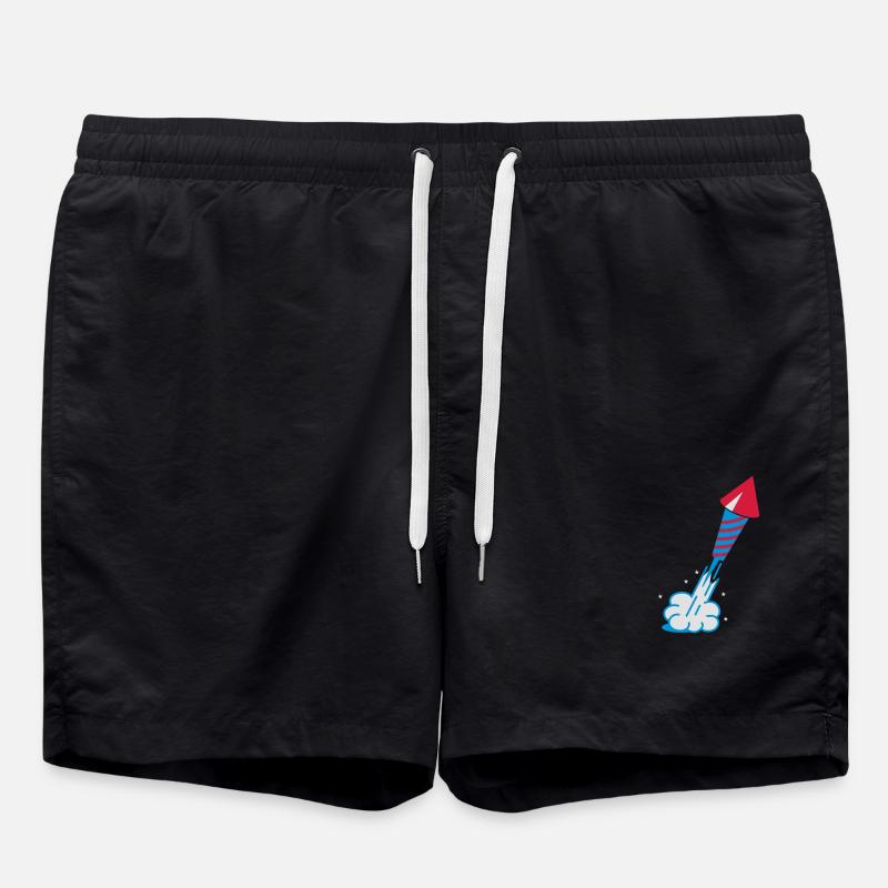 Fireworks rocket launch - Swim Trunks - black