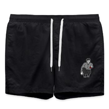 Petanque Spieler Linkshänder - Badeshorts - Schwarz - Vorne - AI Model Male 185 light (185cm)