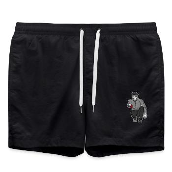 Petanque Spieler Rechtshänder - Badeshorts - Schwarz - Vorne - AI Model Male 185 light (185cm)