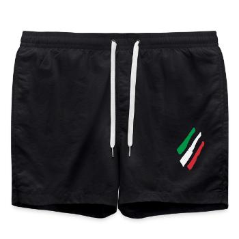 Italien Flagge - Badeshorts - Schwarz - Vorne - AI Model Male 185 light (185cm)
