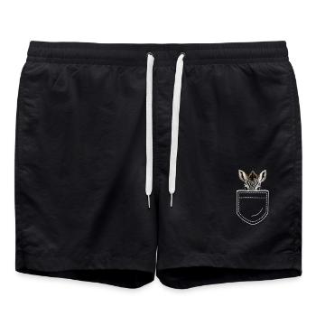 Zebra - Badeshorts - Schwarz - Vorne - AI Model Male 185 light (185cm)