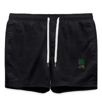 Ananas Sketch – Fresh Fruit Graphic - Badeshorts - Schwarz - Vorne - AI Model Male 185 light (185cm)