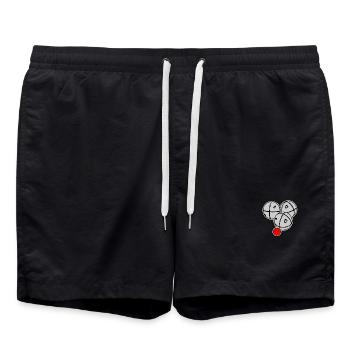 Petanque Kugeln - Badeshorts - Schwarz - Vorne - AI Model Male 185 light (185cm)