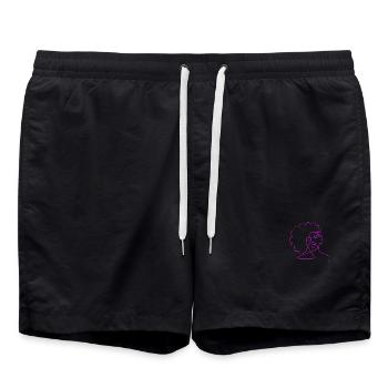 Linie Kunst Frau Afro Minimalistisch - Badeshorts - Schwarz - Vorne - AI Model Male 185 light (185cm)