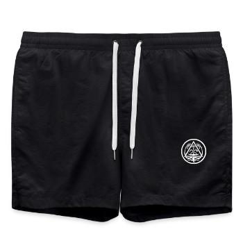 Zimmerer Zunftzeichen – traditionelles Wappen - Badeshorts - Schwarz - Vorne - AI Model Male 185 light (185cm)