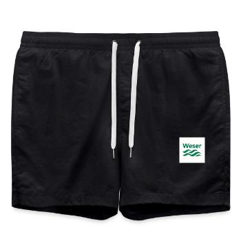 Grün Weiße Weser - Badeshorts - Schwarz - Vorne - AI Model Male 185 light (185cm)