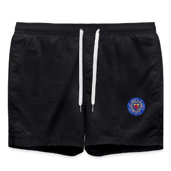 Strahlendes Herz - Badeshorts - Schwarz - Vorne - AI Model Male 185 light (185cm)
