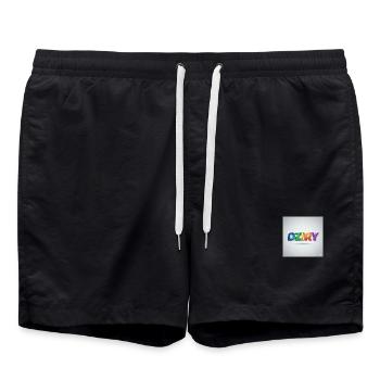 DZIRY Regenbogen Farbverlauf - Badeshorts - Schwarz - Vorne - AI Model Male 185 light (185cm)