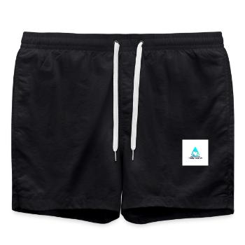 Teddybär und Wellenschwimmen - Badeshorts - Schwarz - Vorne - AI Model Male 185 light (185cm)