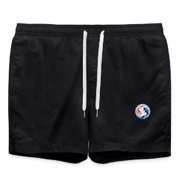 Koi YinYang Kreisdesign - Badeshorts - Schwarz - Vorne - AI Model Male 185 light (185cm)
