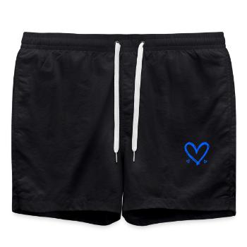 Herz - Badeshorts - Schwarz - Vorne - AI Model Male 185 light (185cm)