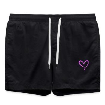 Herz - Badeshorts - Schwarz - Vorne - AI Model Male 185 light (185cm)