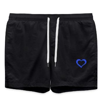 Herz - Badeshorts - Schwarz - Vorne - AI Model Male 185 light (185cm)