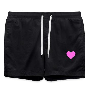 Herz - Badeshorts - Schwarz - Vorne - AI Model Male 185 light (185cm)