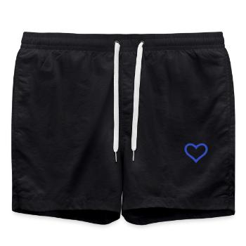 Herz - Badeshorts - Schwarz - Vorne - AI Model Male 185 light (185cm)