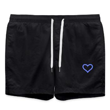 Herz - Badeshorts - Schwarz - Vorne - AI Model Male 185 light (185cm)