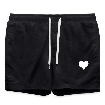 Herz - Badeshorts - Schwarz - Vorne - AI Model Male 185 light (185cm)