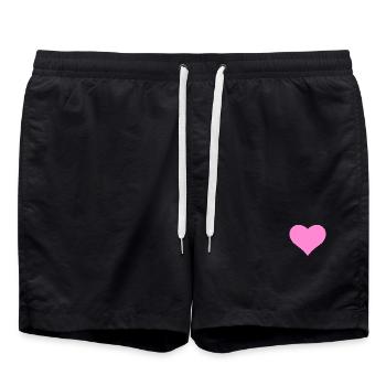Herz - Badeshorts - Schwarz - Vorne - AI Model Male 185 light (185cm)