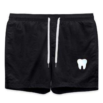 Zahn Zahnumriss Zahnärztin - Badeshorts - Schwarz - Vorne - AI Model Male 185 light (185cm)