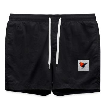 Kardinal im roten Federkleid - Badeshorts - Schwarz - Vorne - AI Model Male 185 light (185cm)