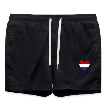 Holland Herzflagge - Badeshorts - Schwarz - Vorne - AI Model Male 185 light (185cm)