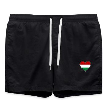 Ungarn Herzflagge - Badeshorts - Schwarz - Vorne - AI Model Male 185 light (185cm)