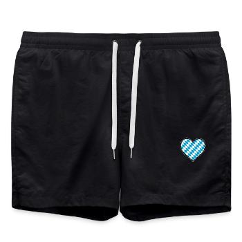 Bayern Herzflagge - Badeshorts - Schwarz - Vorne - AI Model Male 185 light (185cm)