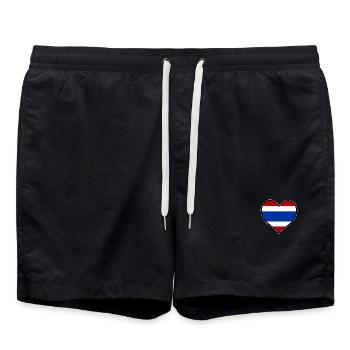 Thailand Herzflagge - Badeshorts - Schwarz - Vorne - AI Model Male 185 light (185cm)