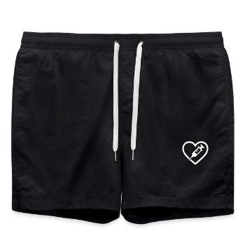 Herz + Krankenschwester – Super-Eltern-Krankenschwester - Badeshorts - Schwarz - Vorne - AI Model Male 185 light (185cm)