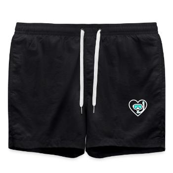 Herztauchen – Ocean Lover Design - Badeshorts - Schwarz - Vorne - AI Model Male 185 light (185cm)