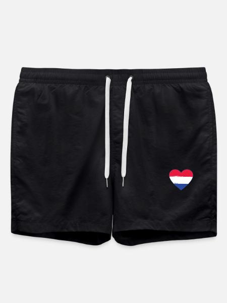 Holland Flagge Herz used - Badeshorts - Schwarz