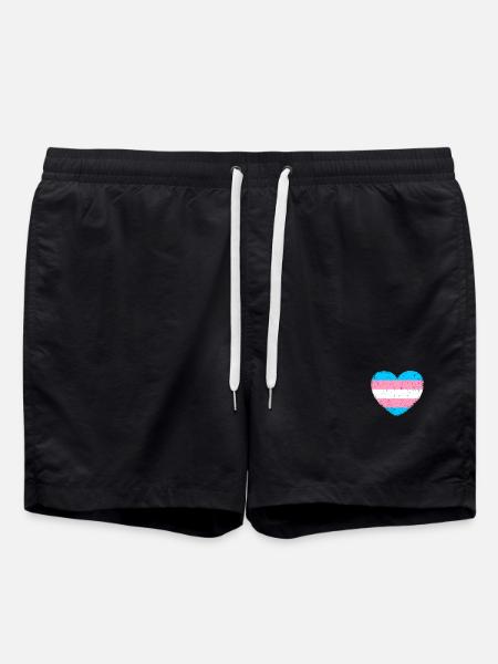 Trans* Herz | Im Vintage-Style - Badeshorts - Schwarz