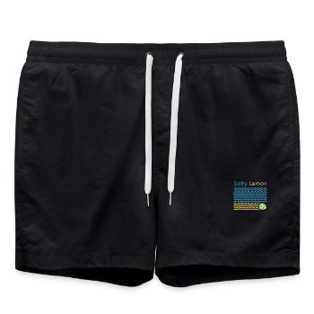 Salty Lemon Küstenprint - Badeshorts - Schwarz - Vorne - AI Model Male 185 light (185cm)