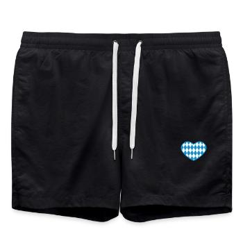 Herz - Bayern - Raute - Badeshorts - Schwarz - Vorne - AI Model Male 185 light (185cm)