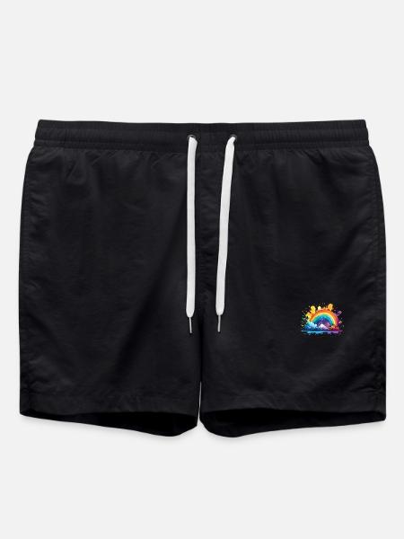 Dein Regenbogen - Badeshorts - Schwarz