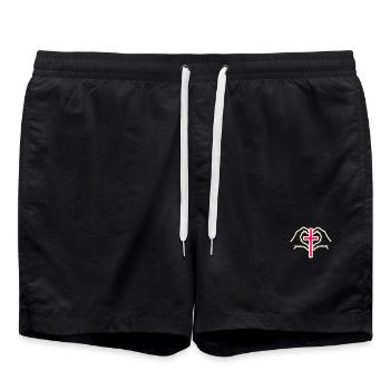 Kirchensymbol - Badeshorts - Schwarz - Vorne - AI Model Male 185 light (185cm)