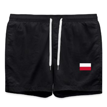 Polen Flagge - Badeshorts - Schwarz - Vorne - AI Model Male 185 light (185cm)