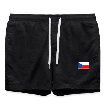 Czech Republic Flag Classic Frame - Badeshorts - Schwarz - Vorne - AI Model Male 185 light (185cm)