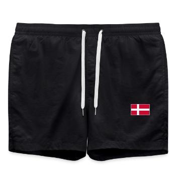 Denmark Flag Classic Frame - Badeshorts - Schwarz - Vorne - AI Model Male 185 light (185cm)