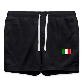 Italy Flag - Badeshorts - Schwarz - Vorne - AI Model Male 185 light (185cm)